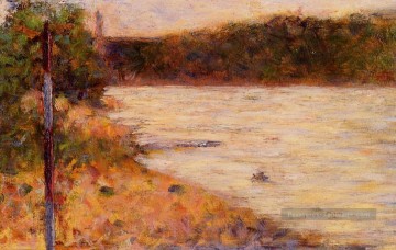 Georges Seurat œuvres - une rive de la Seine à Asnières 1883